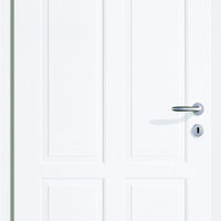 weiße Tür mit silbernem Griff