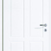 weiße Tür mit silbernem Griff